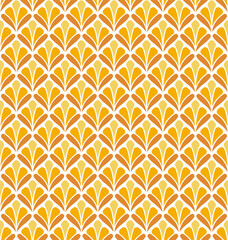 Abstract Flower Decorative Tile. Geometric Ginkgo Seamless Pattern. 
