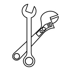 wrenchs keys crossed tools vector illustration design