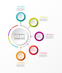 Infographic - colourful template with business icons. Vector.