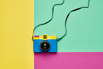 Fashion Film Camera. Pop Art Style. Minimal