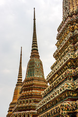 Fototapeta premium Phra Chedi Rai monuments at the Wat Pho Temple, Bangkok, Thailand