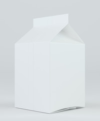 Milk and juice white carton package. 3d rendering.