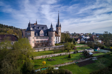 Air view of Ahorn castle