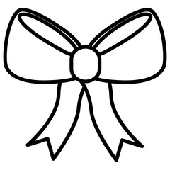 bow ribbon decoration ornament image vector illustration outline