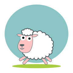 Sheep flat vector icon. Sheep sketch icon for web, mobile and infographics. Hand drawn . Isolated on white background.