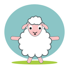 Sheep flat vector icon. Sheep sketch icon for web, mobile and infographics. Hand drawn . Isolated on white background.
