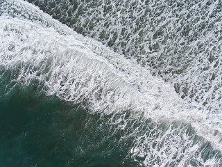 Aerial View of Waves on Shore