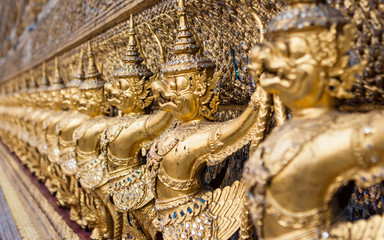 Demons statues at the Ubosoth the main temple in the Wat Phra Kaew Palace, also known as the...