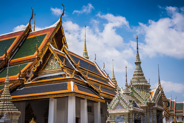 Interior of the Wat Phra Kaew Palace, also known as the Emerald Buddha Temple. Bangkok, Thailand.