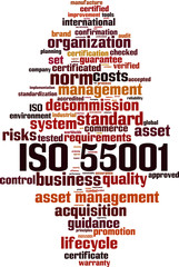 Obraz premium ISO 55001 word cloud