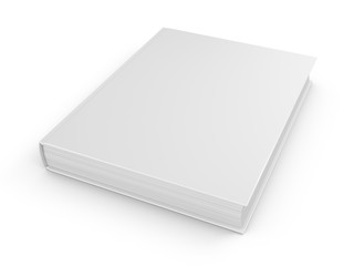 3D rendering blank book on white background