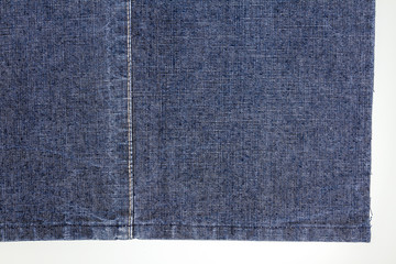 Piece of dark blue jeans fabric