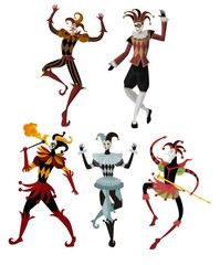 harlequin mimes collection - obrazy, fototapety, plakaty