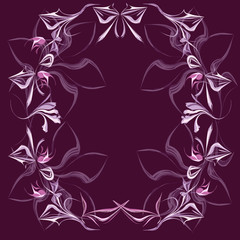 Fantasy flower frame for the text