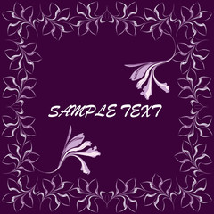 Fantasy flower frame for the text of square shape