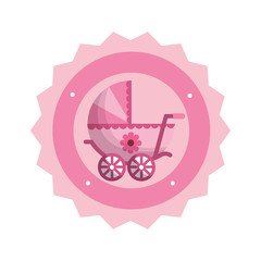 baby cart girl with lace vector illustration design
