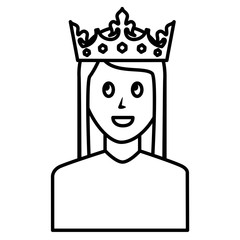young woman with crown avatar character vector illustration design