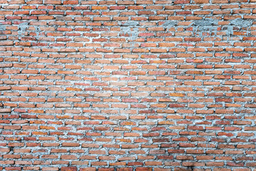 Naklejka premium The wall brick and mortar Brown placed arranged in layers...