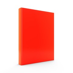 3D rendering red book on white background