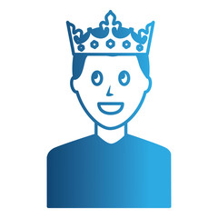 young man with crown avatar character vector illustration design