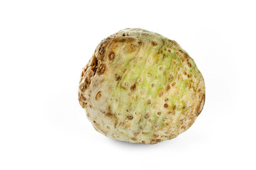 Celery root isolated on a white background.