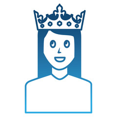 young woman with crown avatar character vector illustration design