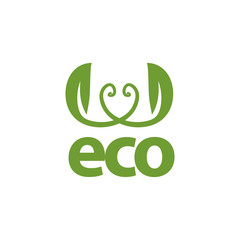 Fototapeta premium Eco Friendly Organic Natural Product Web Icon Green Logo Flat Vector Illustration
