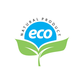 eco vector logo with green sprout