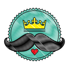lace with mustache and crown icon vector illustration design