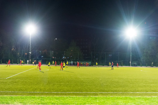 Football match at night