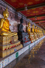Buddha Gallery in Wat Suthat temple, Bangkok, Thailand