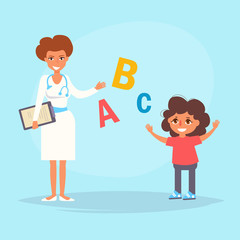 Logopedist Vector. Cartoon. Isolated