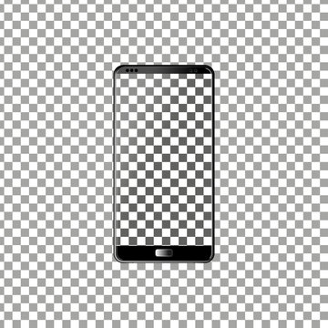 New phone front and black vector drawing eps10 format isolated on transparent background