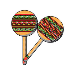 mexican maracas icon over white background, colorful design. vector illustration
