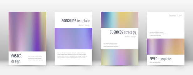 Fototapeta premium Flyer layout. Minimalistic incredible template for Brochure, Annual Report, Magazine, Poster, Corporate Presentation, Portfolio, Flyer. Artistic color gradients cover page.