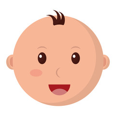 head baby boy happy isolated icon vector illustration design