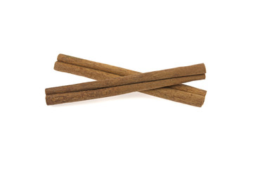 stick of cinnamon on white background