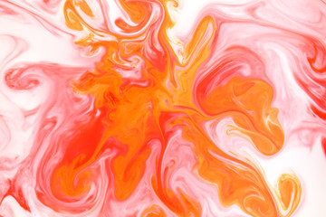 Coloring ink flowing and mixing in milk texture. background image