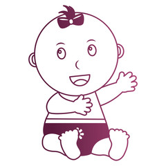 baby girl with diaper isolated icon vector illustration design