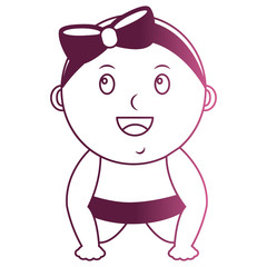 baby girl with diaper isolated icon vector illustration design