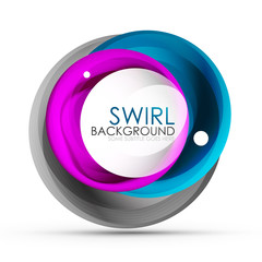 Spiral swirl flowing lines 3d vector abstract digital motion background design. Rotating concept