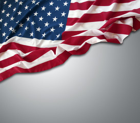 Fototapeta premium USA America flag on grey