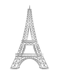 monument landmark france tower eiffel vector illustration