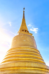 Wat Saket pagoda also known as Golden Mount view in Bangkok, Thailand