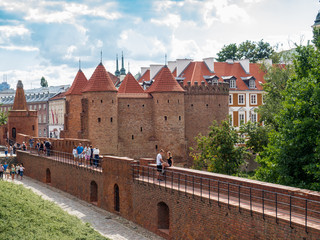 Fototapeta na wymiar Warsaw Barbican defensive fortress of the city