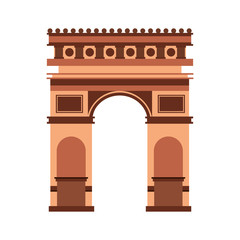 arch of triumph france paris monument vector illustration