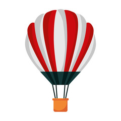 hot air balloon basket adventure recreation vector illustration