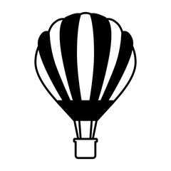 hot air balloon basket adventure recreation vector illustration outline
