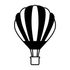 Fototapeta premium hot air balloon basket adventure recreation vector illustration outline