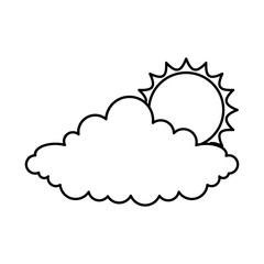 cloud with sun climate isolated icon illustration design